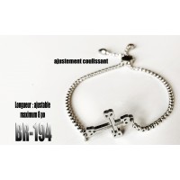 Br-194, Bracelet Croix « stainless steel »  